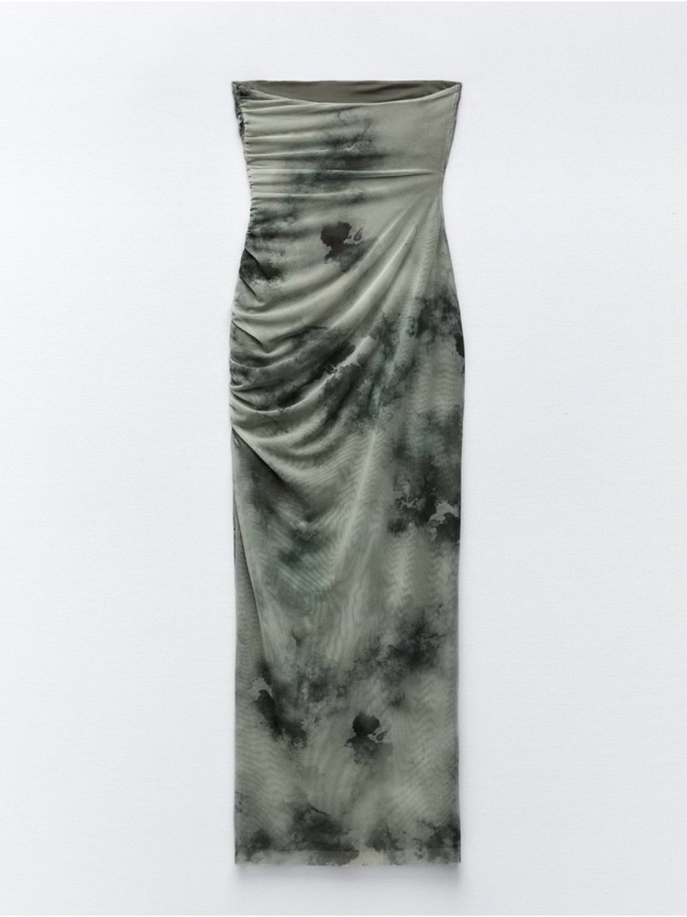 #24 Zara Strapless Cut Out Tulle Midi Dress Size L - Picture 7 of 12